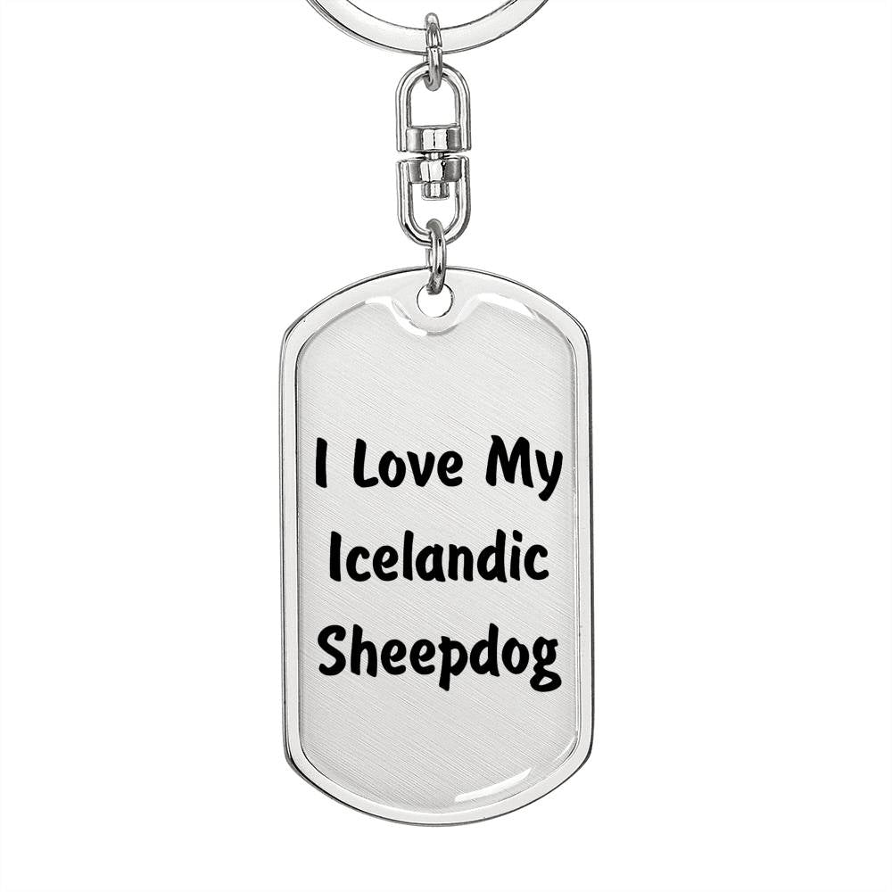Love My Icelandic Sheepdog v4 - Luxury Dog Tag Keychain