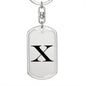 Initial X v1a - Luxury Dog Tag Keychain
