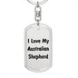 Love My Australian Shepherd v4 - Luxury Dog Tag Keychain