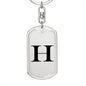 Initial H v1a - Luxury Dog Tag Keychain