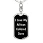 Love My African Collared Dove v2 - Luxury Dog Tag Keychain
