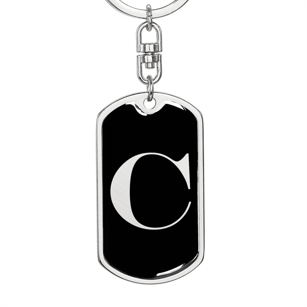 Initial C v2a - Luxury Dog Tag Keychain