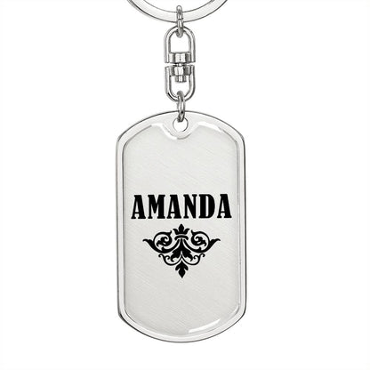 Amanda v01a - Luxury Dog Tag Keychain