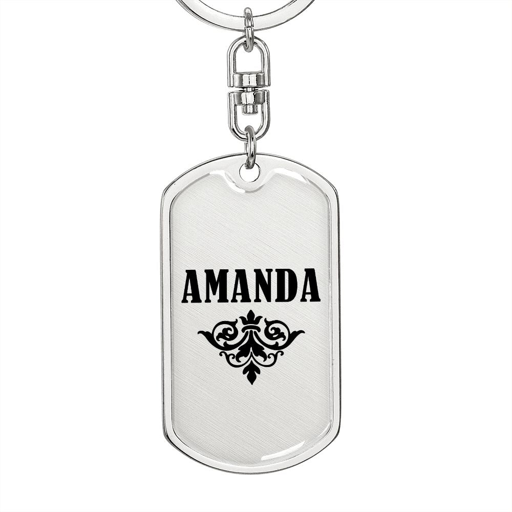 Amanda v01a - Luxury Dog Tag Keychain