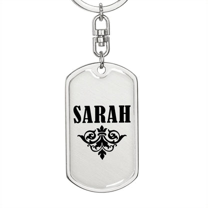 Sarah v01a - Luxury Dog Tag Keychain