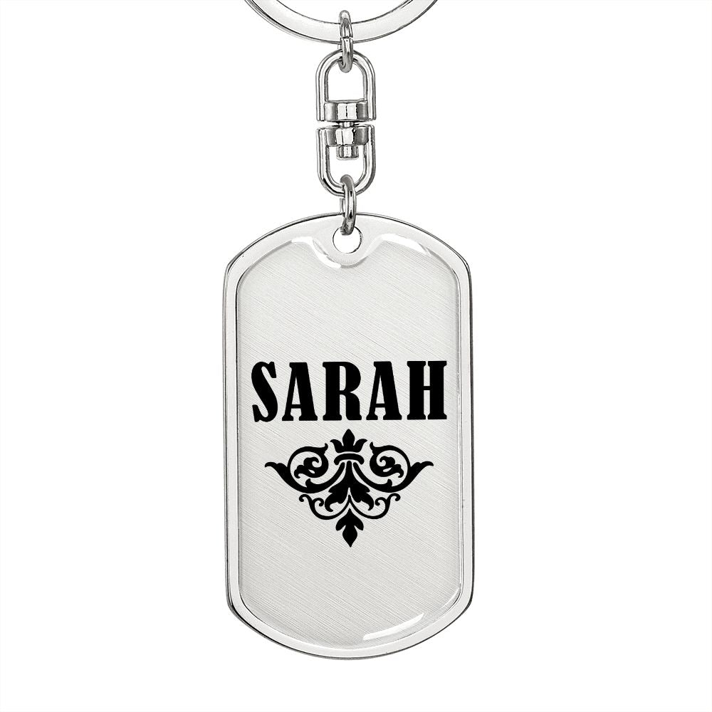 Sarah v01a - Luxury Dog Tag Keychain