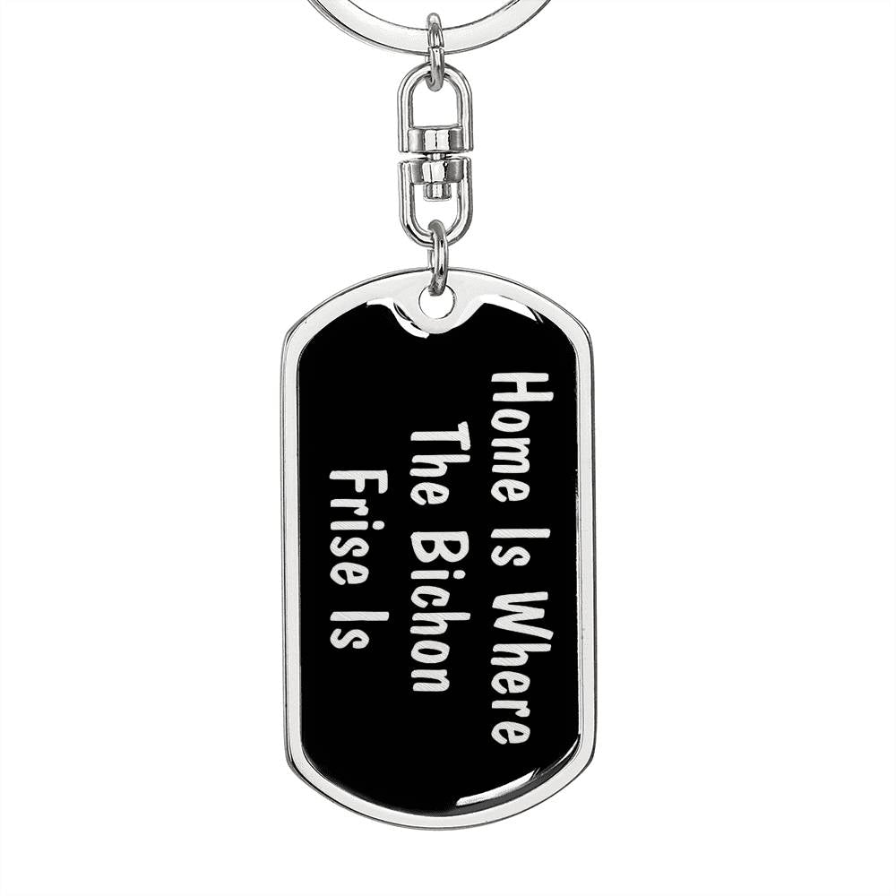 Bichon Frise's Home v2 - Luxury Dog Tag Keychain