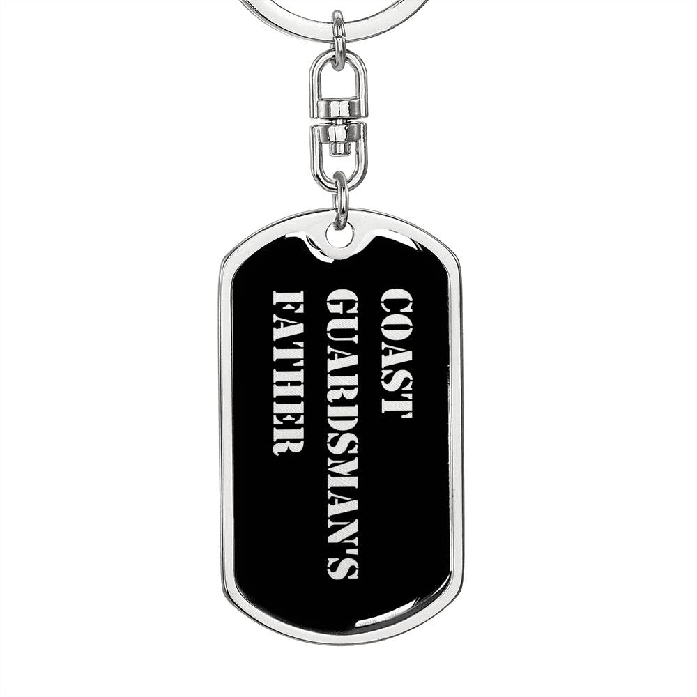 Coast Guardsman's Father v2 - Luxury Dog Tag Keychain