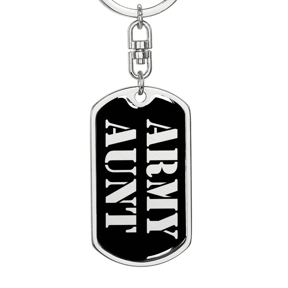 Army Aunt v2 - Luxury Dog Tag Keychain