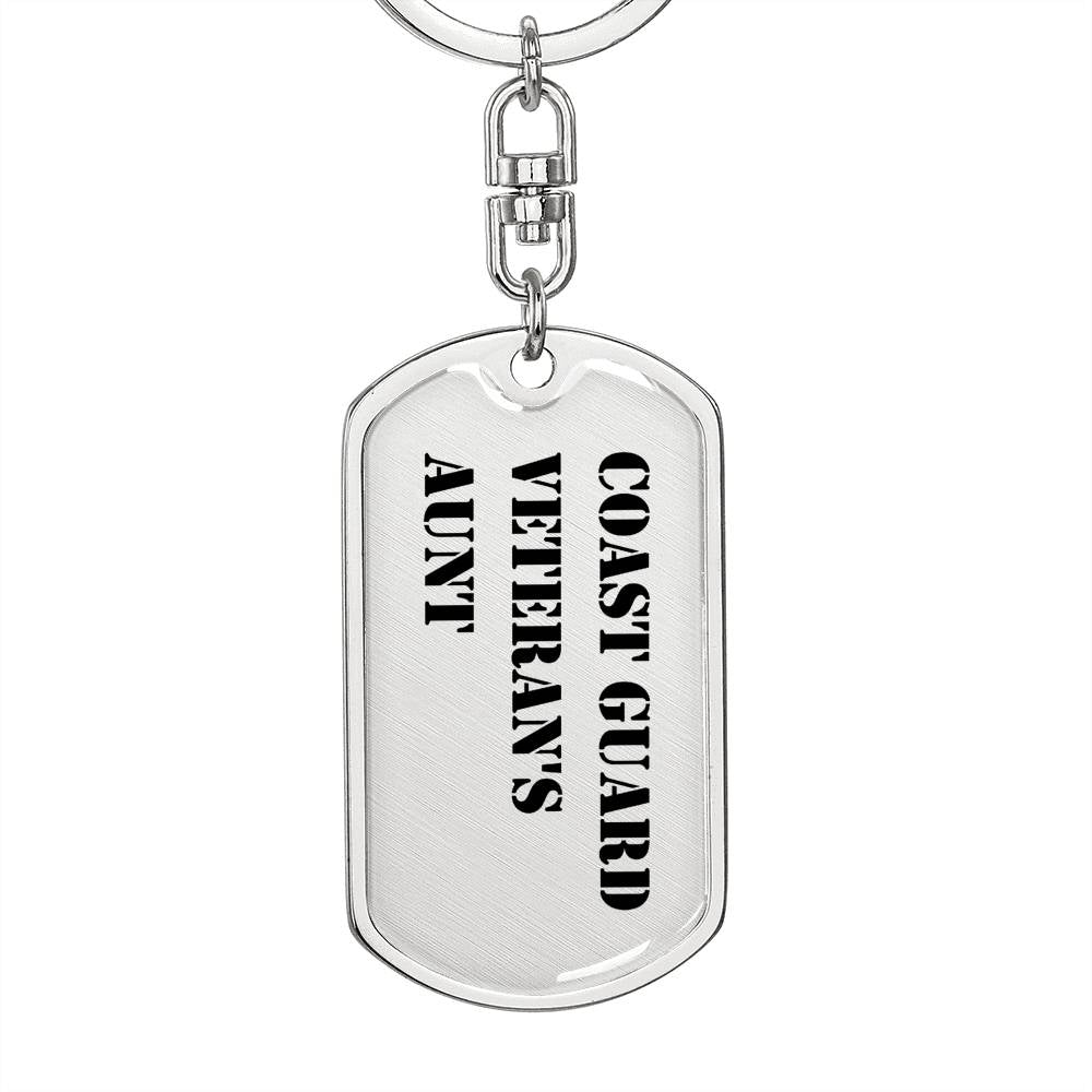Coast Guard Veteran's Aunt - Luxury Dog Tag Keychain