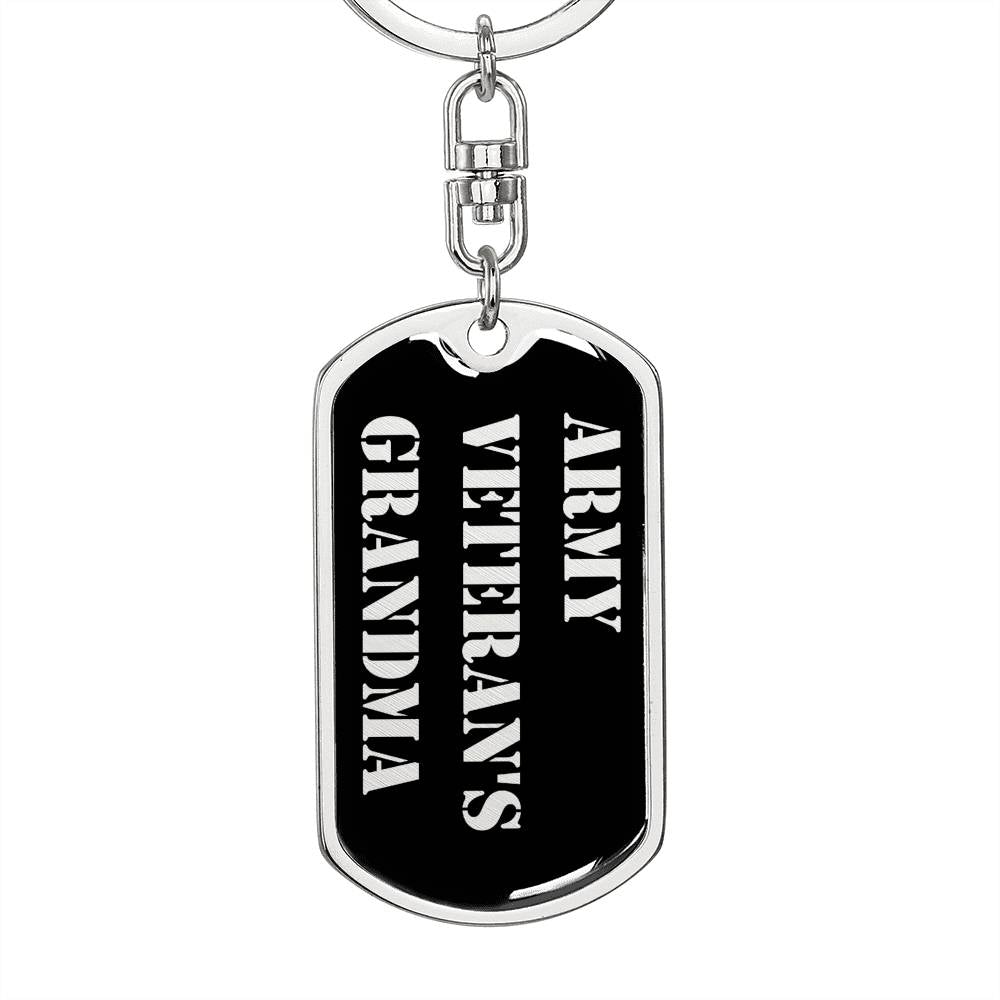Army Veteran's Grandma v2 - Luxury Dog Tag Keychain