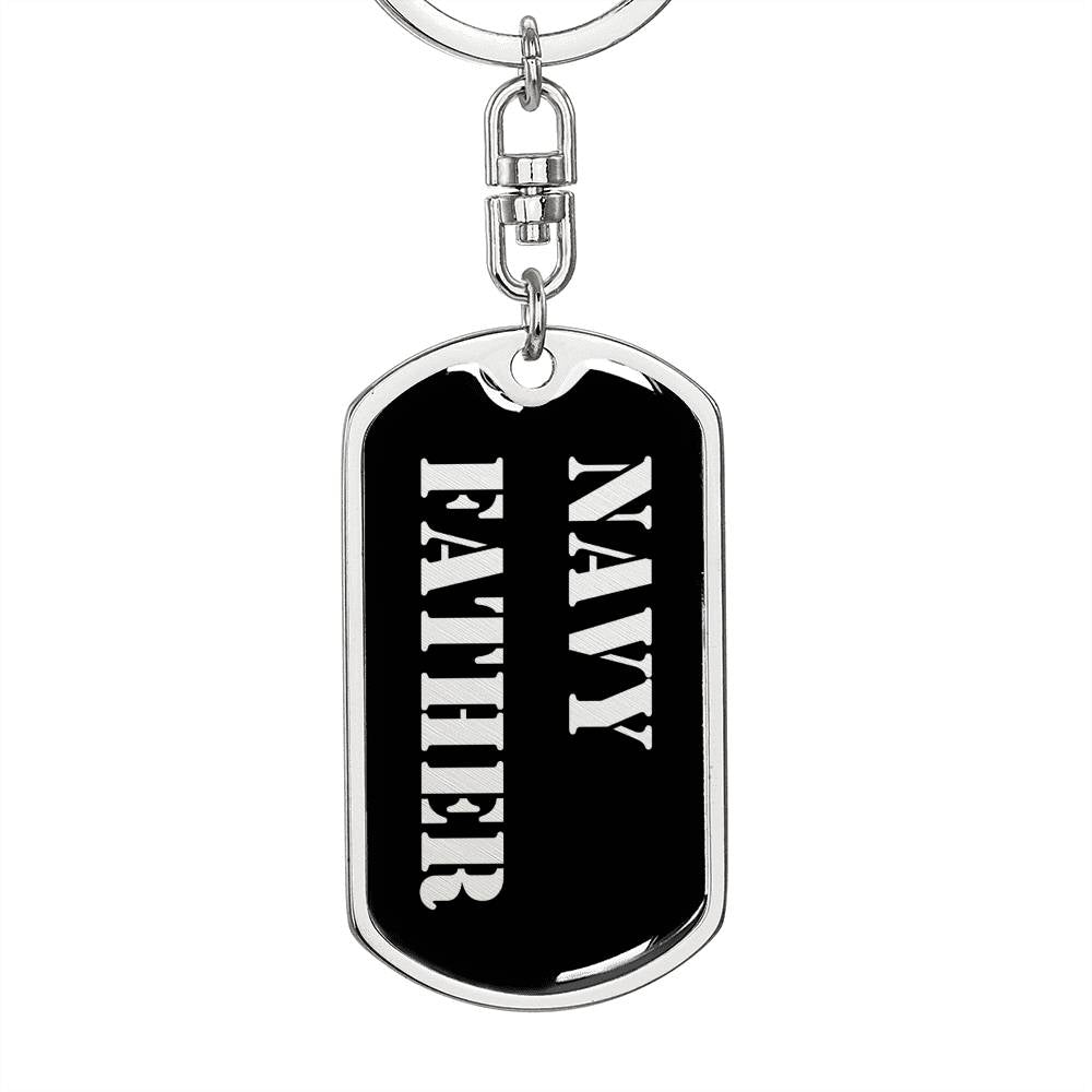 Navy Father v2 - Luxury Dog Tag Keychain