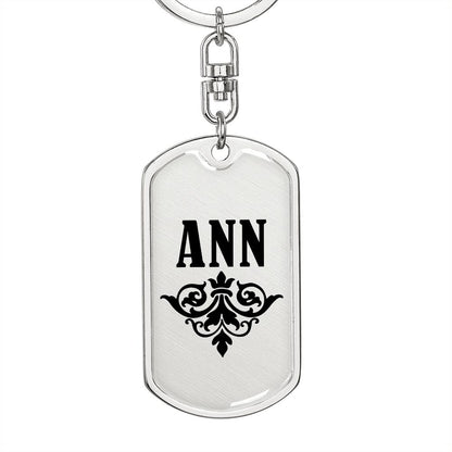 Ann v01a - Luxury Dog Tag Keychain