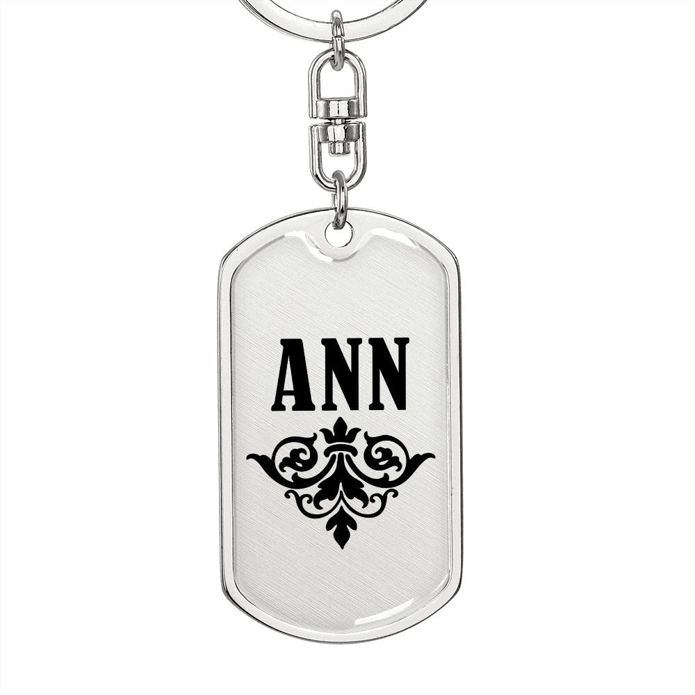 Ann v01a - Luxury Dog Tag Keychain