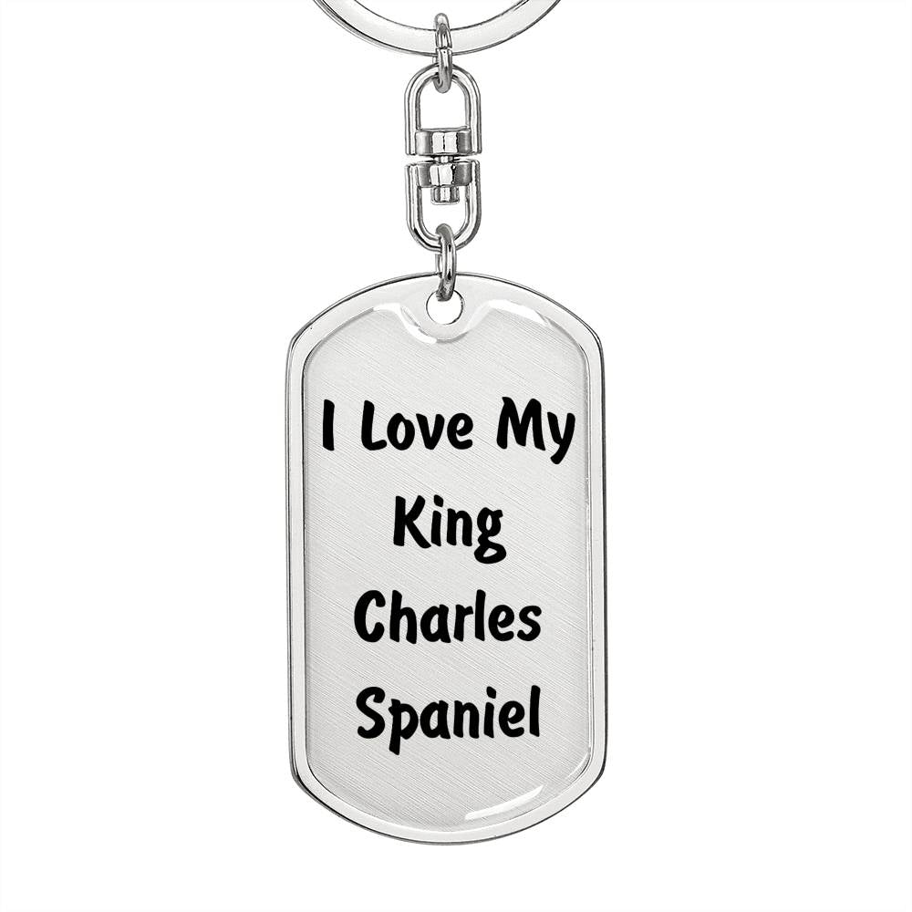 Love My King Charles Spaniel v4 - Luxury Dog Tag Keychain