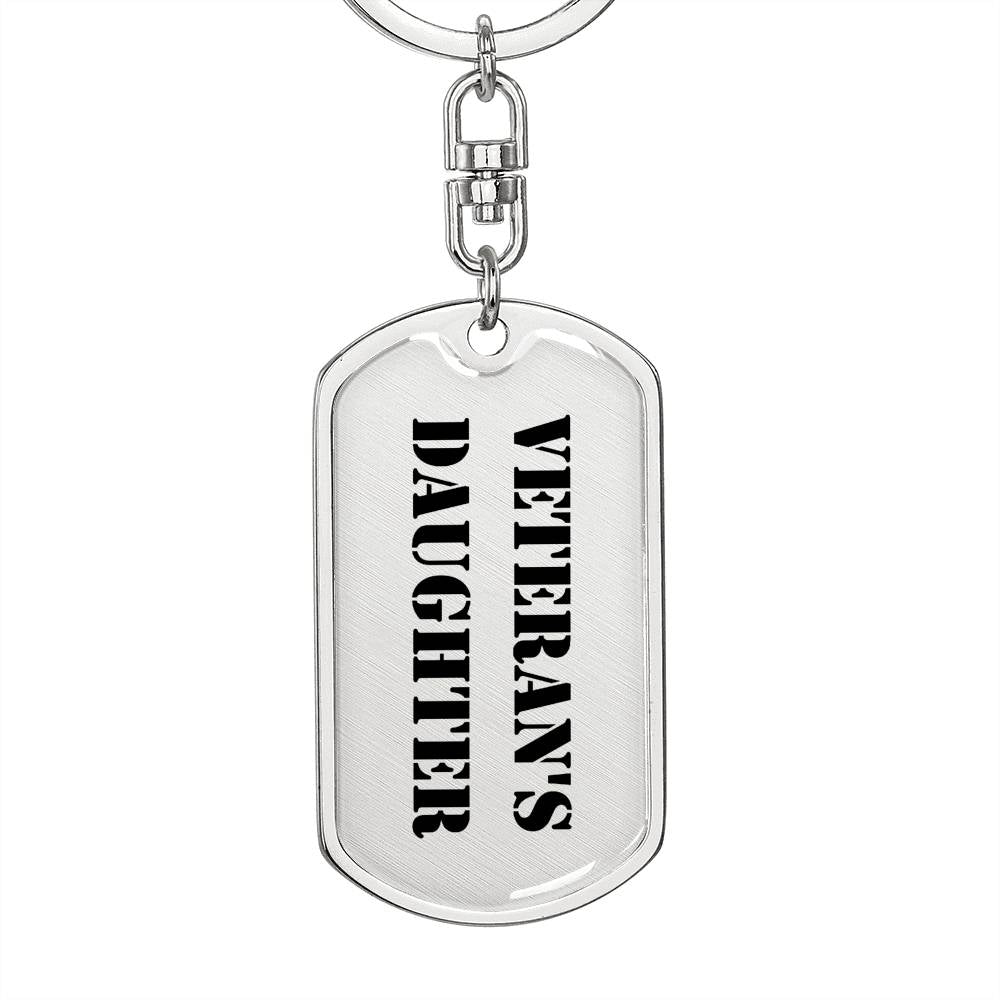 Veteran's Daughter - Luxury Dog Tag Keychain
