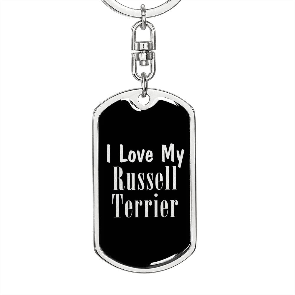 Love My Russell Terrier v2 - Luxury Dog Tag Keychain