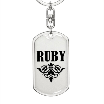 Ruby v01a - Luxury Dog Tag Keychain