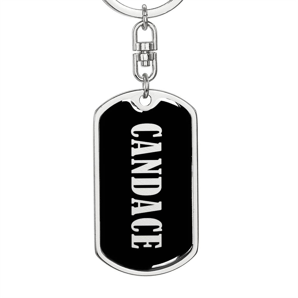Candace v02 - Luxury Dog Tag Keychain