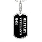 Military Veteran's Mom v2 - Luxury Dog Tag Keychain