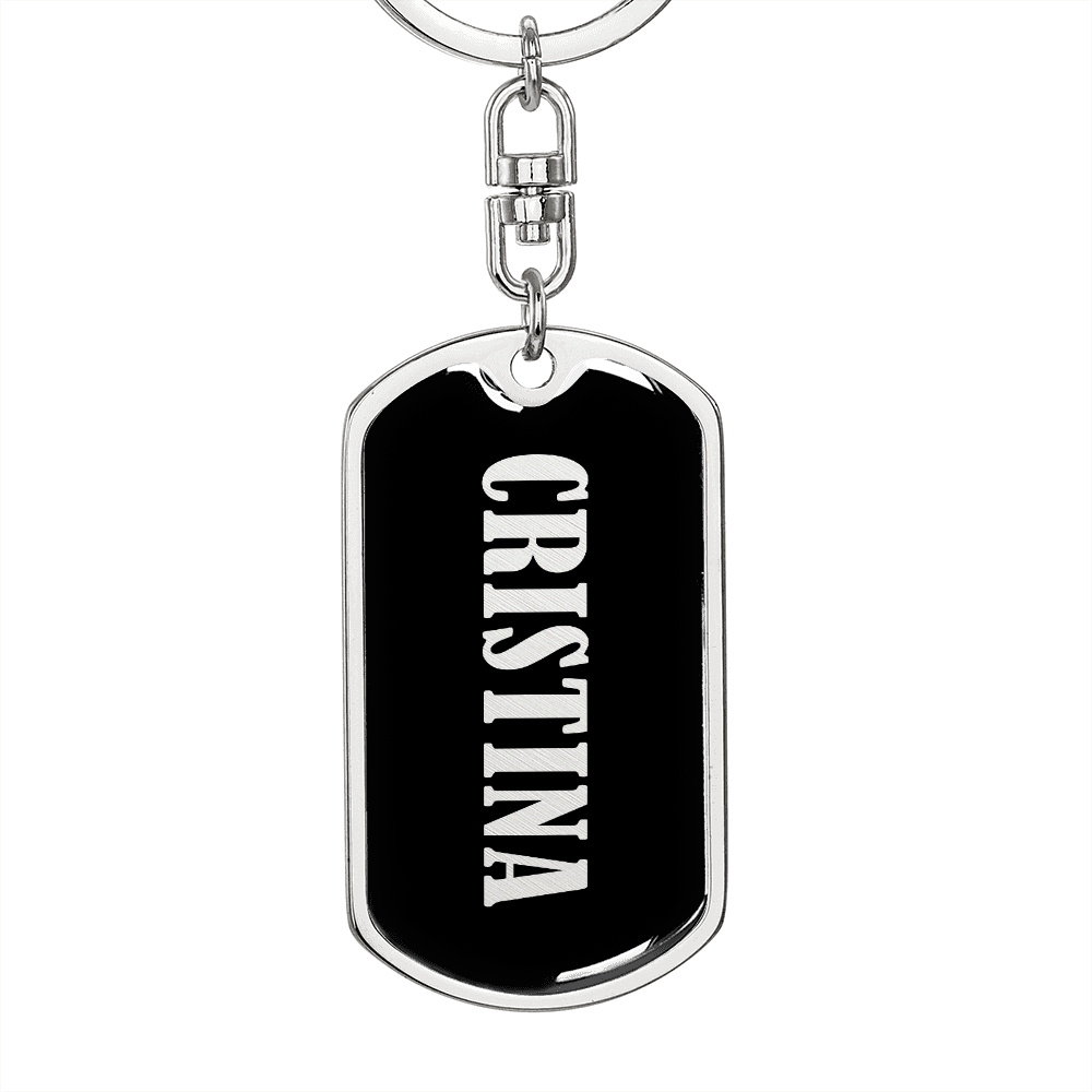 Cristina v02 - Luxury Dog Tag Keychain
