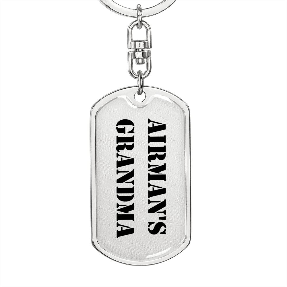Airman's Grandma - Luxury Dog Tag Keychain