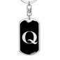 Initial Q v2a - Luxury Dog Tag Keychain