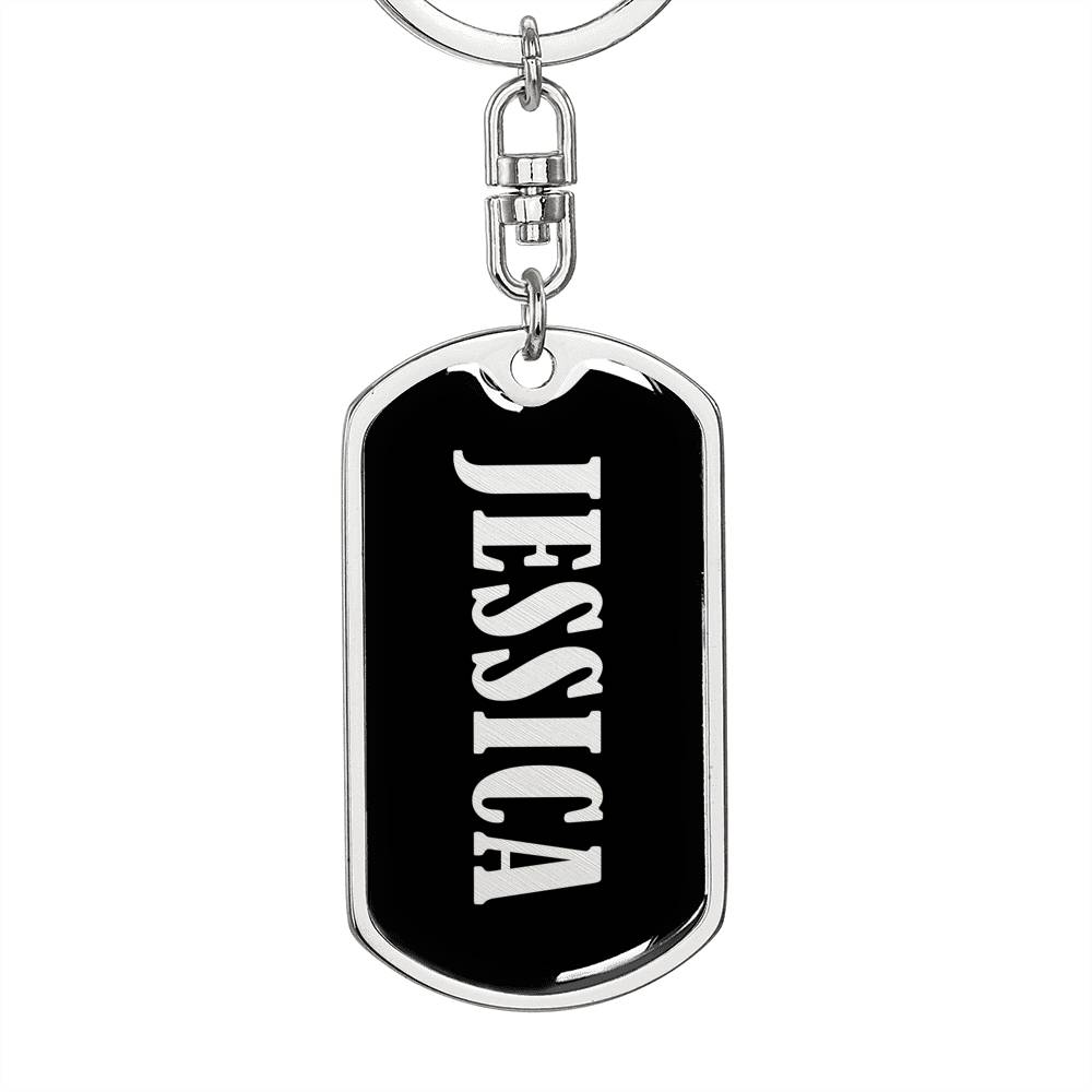 Jessica v02 - Luxury Dog Tag Keychain