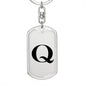 Initial Q v1a - Luxury Dog Tag Keychain