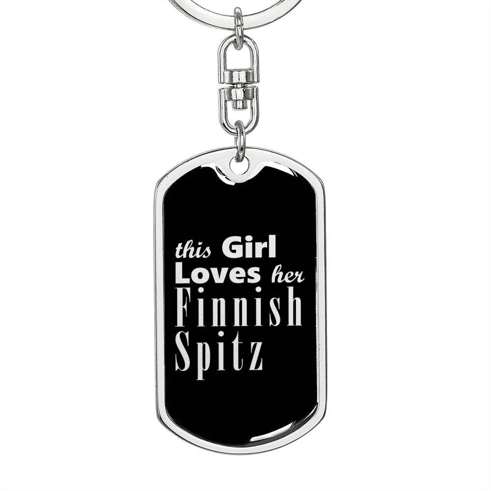 Finnish Spitz v2 - Luxury Dog Tag Keychain