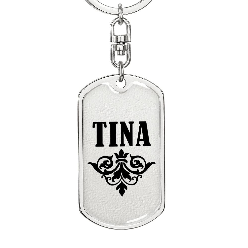 Tina v01a - Luxury Dog Tag Keychain