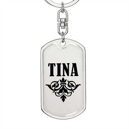 Tina v01a - Luxury Dog Tag Keychain