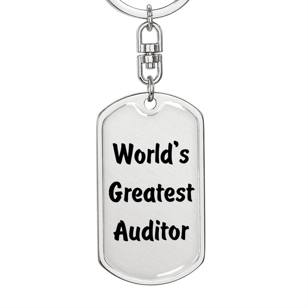 World's Greatest Auditor - Luxury Dog Tag Keychain