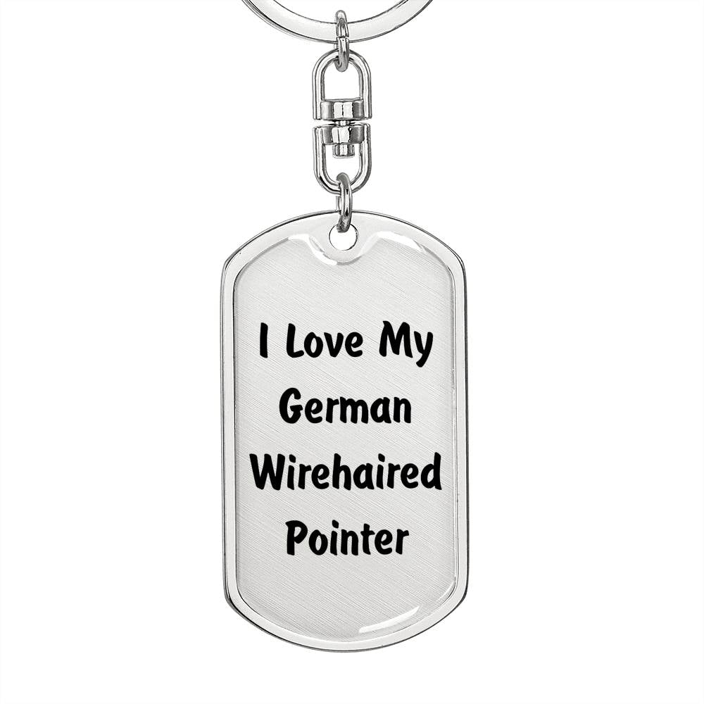 Love My German Wirehaired Pointer v4 - Luxury Dog Tag Keychain
