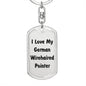 Love My German Wirehaired Pointer v4 - Luxury Dog Tag Keychain