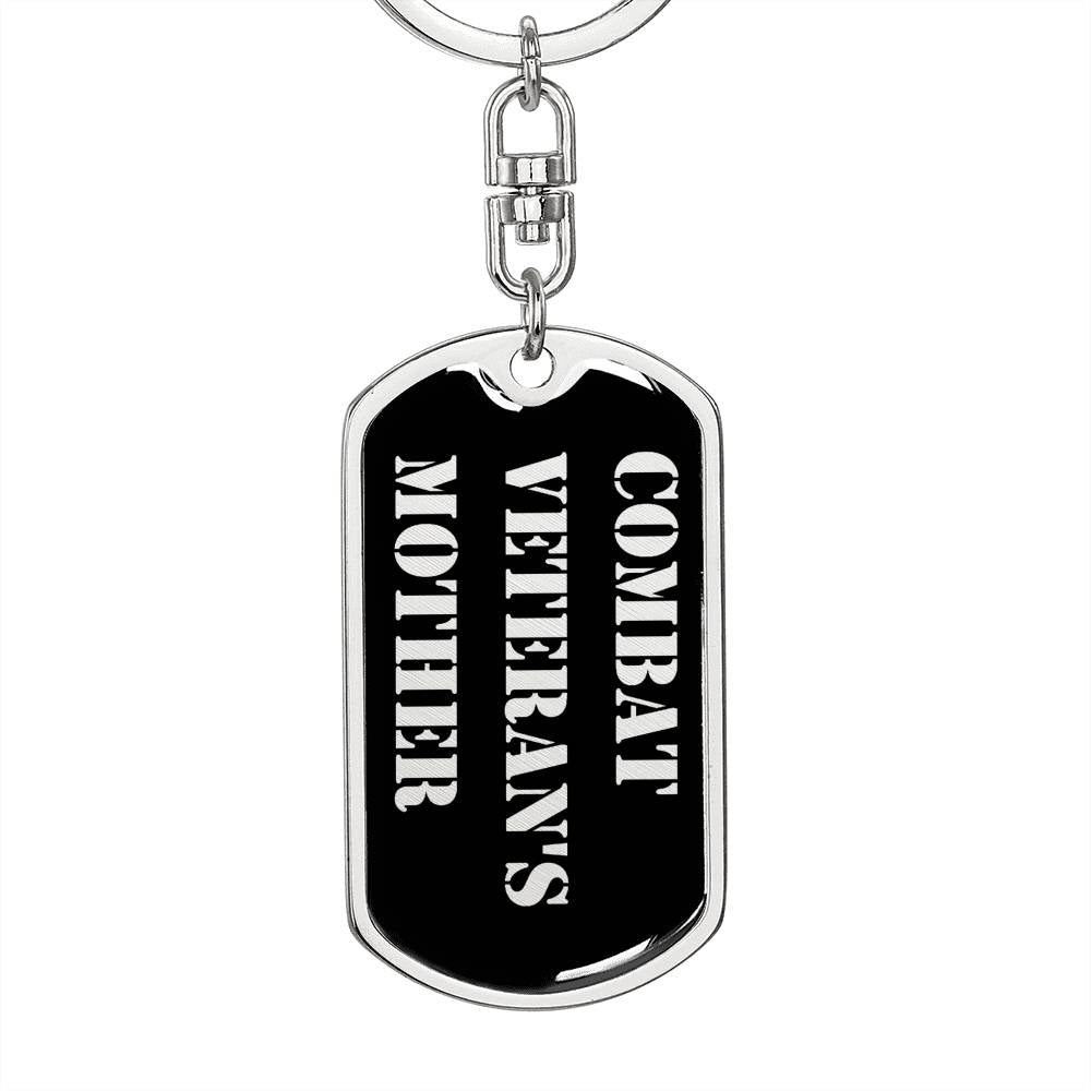 Combat Veteran's Mother v2 - Luxury Dog Tag Keychain