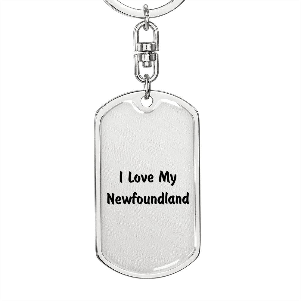Love My Newfoundland v4 - Luxury Dog Tag Keychain