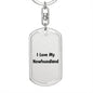 Love My Newfoundland v4 - Luxury Dog Tag Keychain
