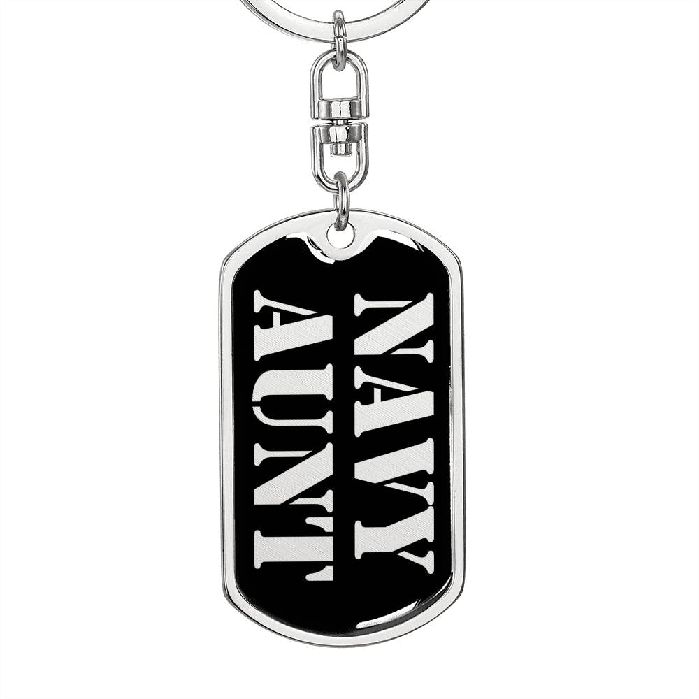 Navy Aunt v2 - Luxury Dog Tag Keychain