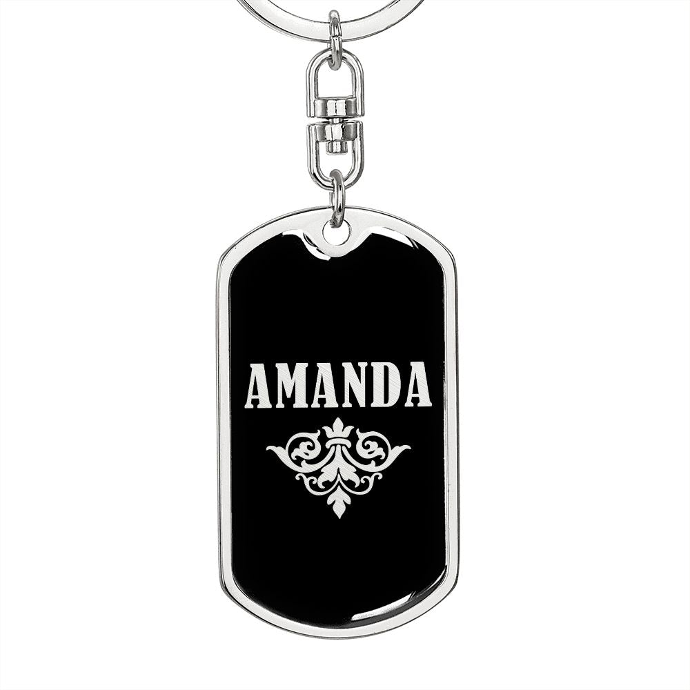 Amanda v02a - Luxury Dog Tag Keychain
