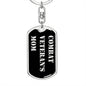 Combat Veteran's Mom v2 - Luxury Dog Tag Keychain