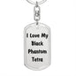 Love My Black Phantom Tetra - Luxury Dog Tag Keychain