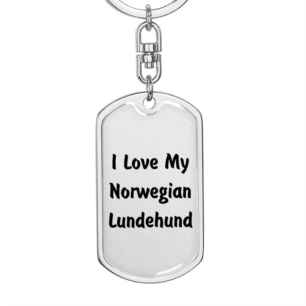 Love My Norwegian Lundehund v4 - Luxury Dog Tag Keychain