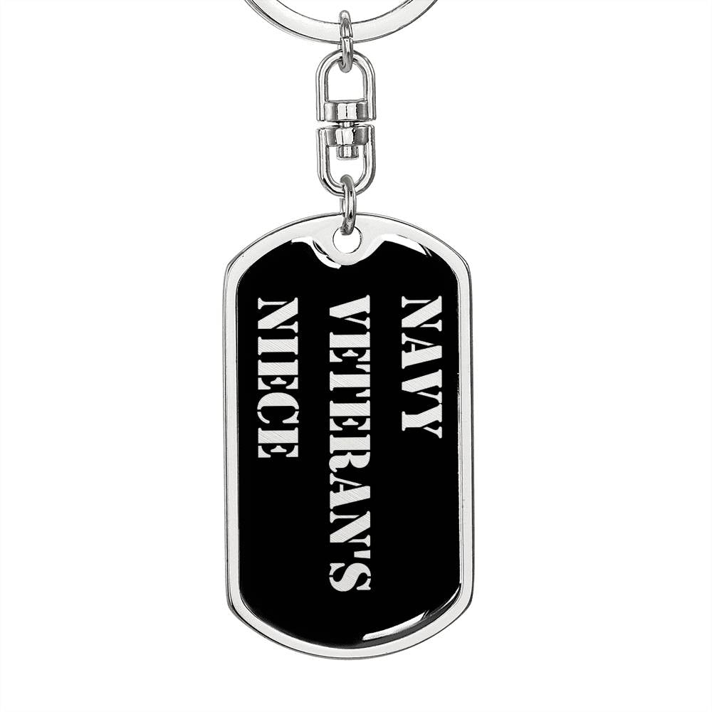 Navy Veteran's Niece v2 - Luxury Dog Tag Keychain