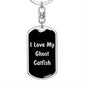 Love My Ghost Catfish v2 - Luxury Dog Tag Keychain