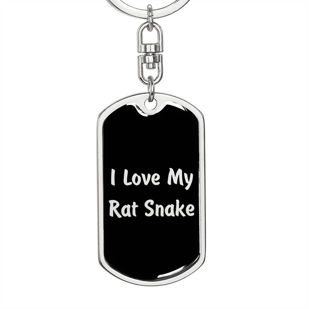 Love My Rat Snake v2 - Luxury Dog Tag Keychain