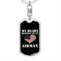 My Heart Belongs To An Airman - Luxury Dog Tag Keychain