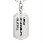 Coast Guardsman's Grandpa - Luxury Dog Tag Keychain