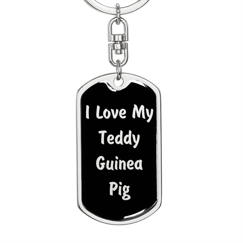 Love My Teddy Guinea Pig v2 - Luxury Dog Tag Keychain