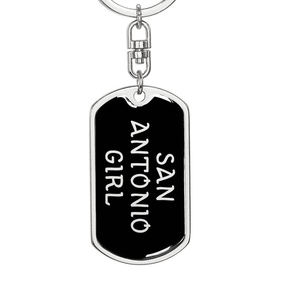 San Antonio Girl v5 - Luxury Dog Tag Keychain